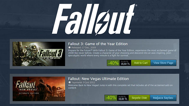 Steam’den Fallout Hafta Sonu İndirimi