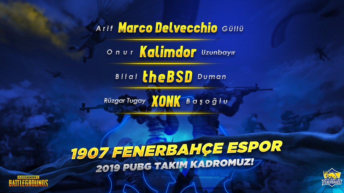 1907 FENERBAHÇE ESPOR’UN PUBG TAKIMI BELLİ OLDU